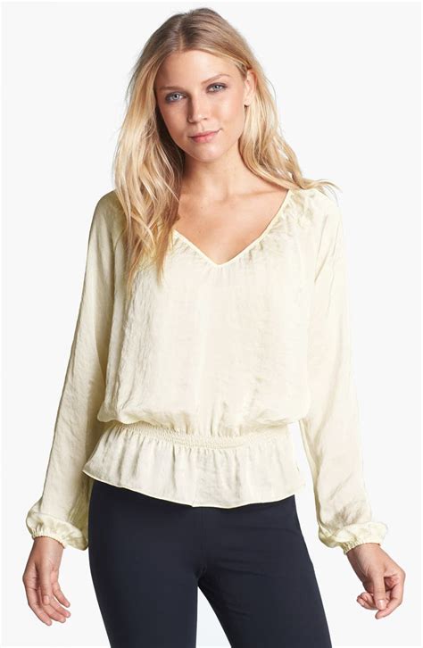 michael kors tops nordstrom|michael kors smocked waist top.